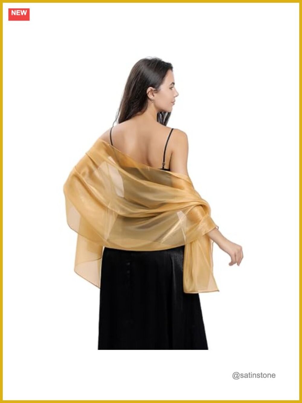 Womens Silk Sheer Shawl Wrap Scarf Organza Evening Wedding